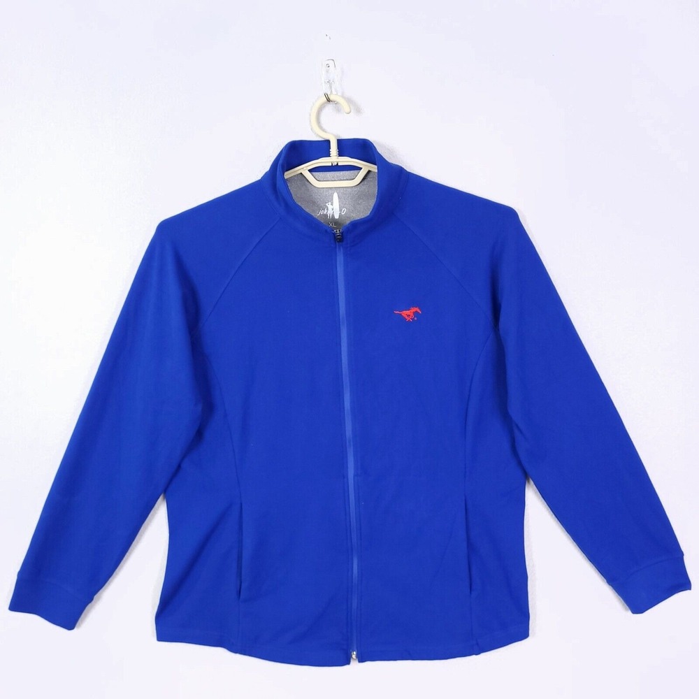 Johnnie-O Jacket Sweater Golf Mens XL Full Zip Lightweight Pockets Blue Preppy